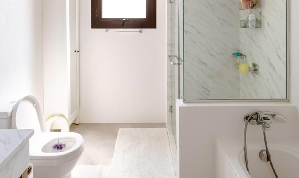 Effet marbre salle d'eau